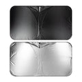 Double-layer front windscreen sunshade, black side and silver titanium side