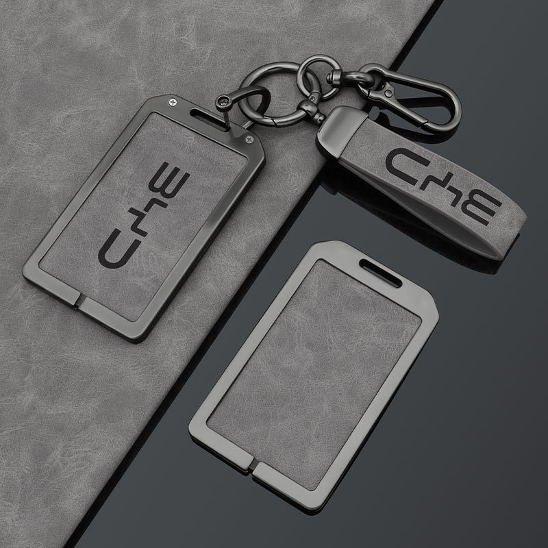 Grey suede BYD NFC card shell and frame